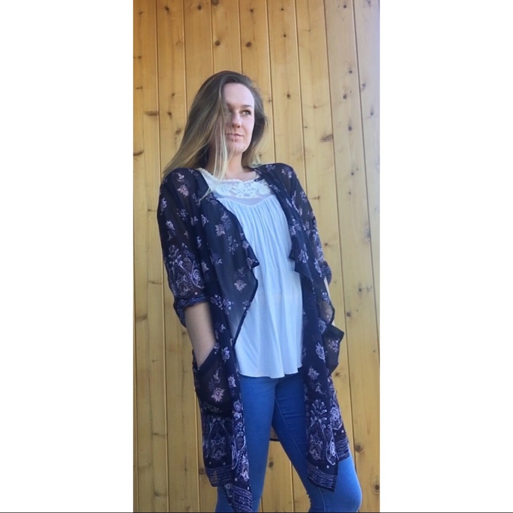 UO Band of gypsies sheer kimono bohemian